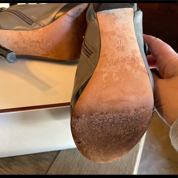 Rare, unusual Coach open toe sling back military style bootie!! - Picture 3 of 3